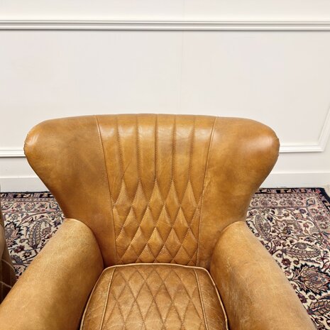 Klassiek-Engels-Antiek-Oud-Chesterfield-Aviator-Fauteuils-Schaapleder-Set
