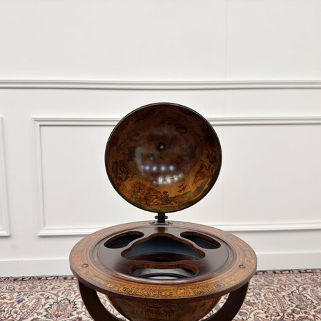 Klassiek-Engels-Italiaans--Antiek-Oud-Chesterfield-Globe-Barglobe-Vloermodel