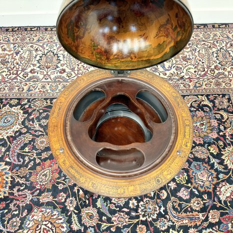 Klassiek-Engels-Italiaans--Antiek-Oud-Chesterfield-Globe-Barglobe-Vloermodel