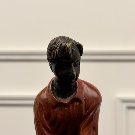 Antiek-brons-beeld-golfer-rood-1