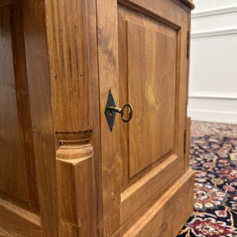 Klassiek-Antiek-Engels-Oud-Chesterfield-Teakhouten-Teak-Bureau-Bruin-Leder