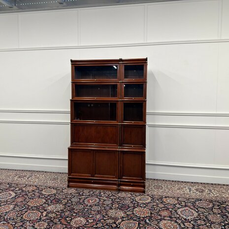 Klassiek-Engels-Antiek-Oud-Chesterfield-Vintage-Originele-Globe-Wernicke-Boekenkast-Bibliotheekkast-Kast