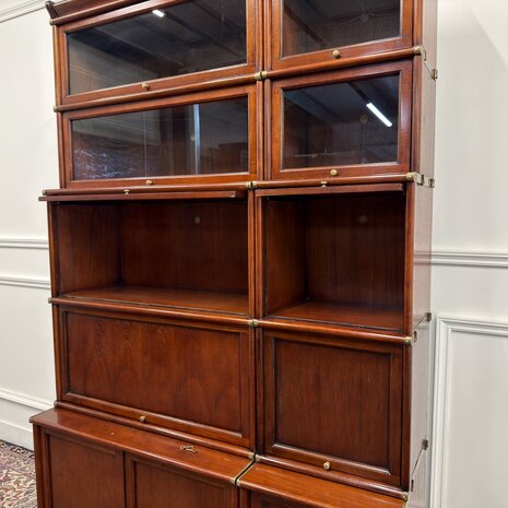 Klassiek-Engels-Antiek-Oud-Chesterfield-Vintage-Originele-Globe-Wernicke-Boekenkast-Bibliotheekkast-Kast