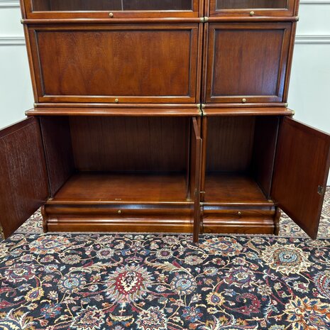 Klassiek-Engels-Antiek-Oud-Chesterfield-Vintage-Originele-Globe-Wernicke-Boekenkast-Bibliotheekkast-Kast