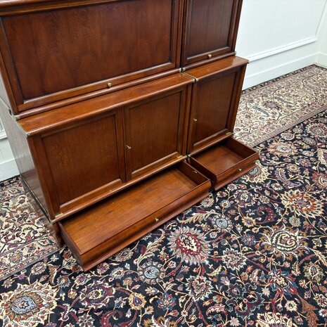 Klassiek-Engels-Antiek-Oud-Chesterfield-Vintage-Originele-Globe-Wernicke-Boekenkast-Bibliotheekkast-Kast