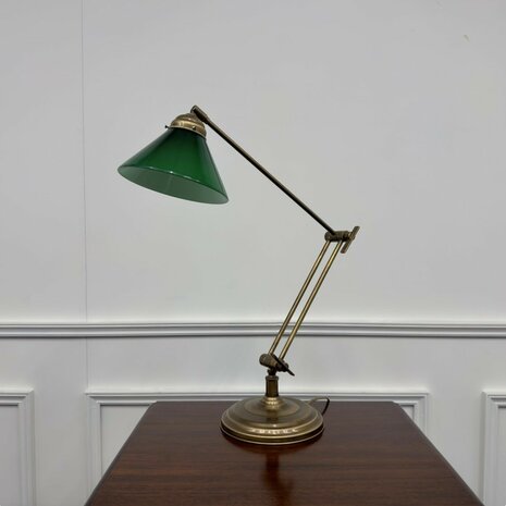 Klassiek-Engels-Antiek-Oud-Vintage-Chesterfield-Notarislamp-Bankierslamp-Bureaulamp-Tafellamp-Lamp