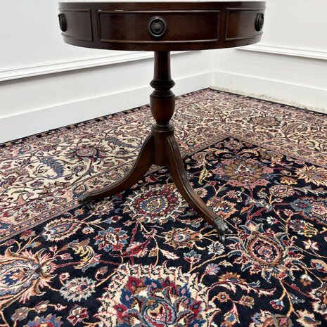 Klassiek-Oud-Antiek-Engels-Chesterfield-Vintage-Sidetable-Side-Table-Drumtafel-Bijzettafel