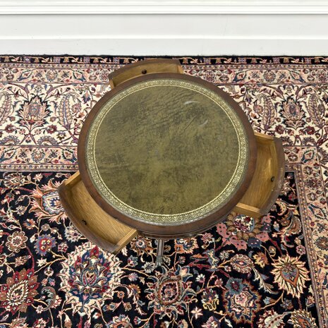 Klassiek-Oud-Antiek-Engels-Chesterfield-Vintage-Sidetable-Side-Table-Drumtafel-Bijzettafel