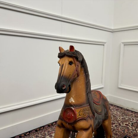 Klassiek-Oud-Antiek-Vintage-Kermis-Draaimolen-Paard-6
