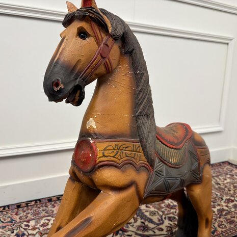 Klassiek-Oud-Antiek-Vintage-Kermis-Draaimolen-Paard-7