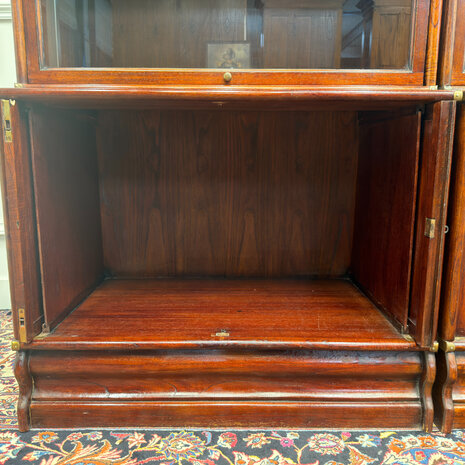 Klassiek-Antiek-Engels-Oud-Vintage-Chesterfield-Globe-Wernicke-Stijl-Boekenkast-Bibliotheekkast-Kast