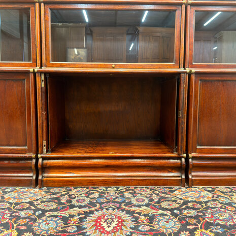 Klassiek-Antiek-Engels-Oud-Vintage-Chesterfield-Globe-Wernicke-Stijl-Boekenkast-Bibliotheekkast-Kast