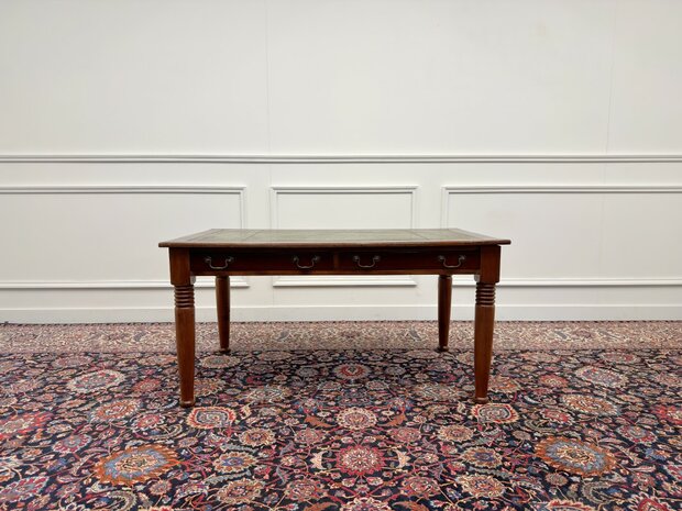 Klassiek-Engels-Antiek-Oud-Vintage-Chesterfield-Schrijftafel-Bureau-Desk