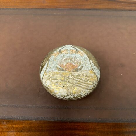 Antiek-Vintage-Art-Nouveau-opbergdoos-emaille