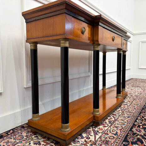 Klassiek-Engels-Antiek-Oud-Vintage-Chesterfield-Empire-Selva-Italiaans-Sidetable-Side-table-Sideboard