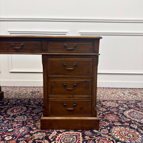 Klassiek-Engels-Antiek-Oud-Vintage-Chesterfield-Eiken-Eichholtz-Bureau-Desk