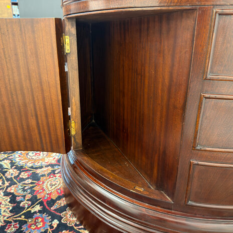 Klassiek-Engels-Antiek-Oud-Vintage-Chesterfield-Groot-Ovaal-Bureau-Desk