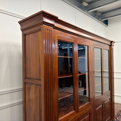 Klassiek-Engels-Antiek-Oud-Vintage-Chesterfield-Boekenkast-Bibliotheekkast-Kast