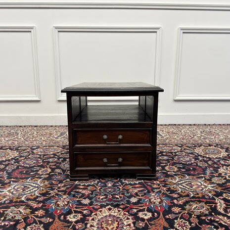 Klassiek-Engels-Antiek-Oud-Vintage-Chesterfield-Kantoorkast-Sidetable-Printerkast