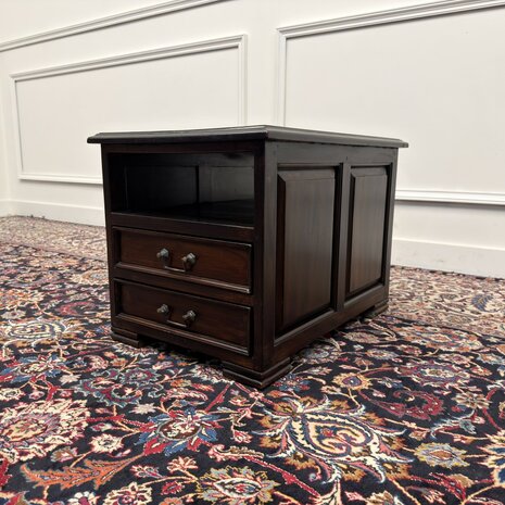 Klassiek-Engels-Antiek-Oud-Vintage-Chesterfield-Kantoorkast-Sidetable-Printerkast