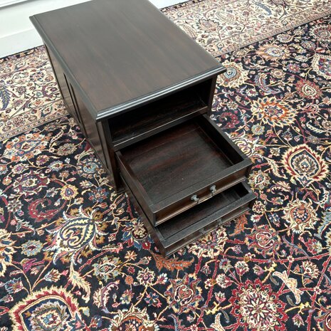 Klassiek-Engels-Antiek-Oud-Vintage-Chesterfield-Kantoorkast-Sidetable-Printerkast