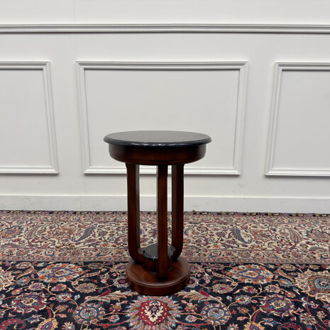 Klassiek-Engels-Antiek-Oud-Vintage-Chesterfield-Art-Deco-Sidetable-Bijzettafel-Tafel-Marmer-Blad