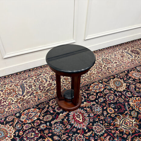Klassiek-Engels-Antiek-Oud-Vintage-Chesterfield-Art-Deco-Sidetable-Bijzettafel-Tafel-Marmer-Blad