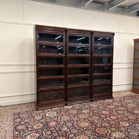 Klassiek-Engels-Oud-Antiek-Vintage-Chesterfield-Globe-Wernicke-Stijl-Boekenkast-Bibliotheekkast-1