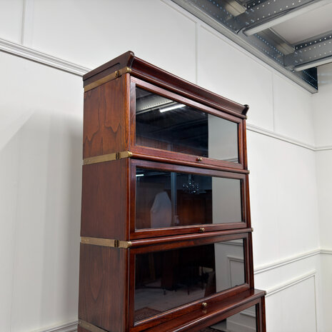 Klassiek-Engels-Antiek-Oud-Vintage-Chesterfiel-Globe-Wernicke-Stijl-Boekenkast-Kast-6