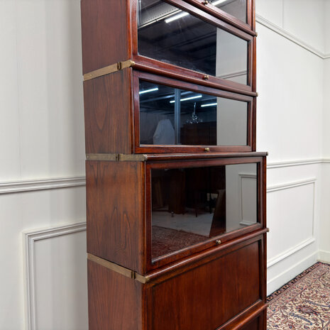 Klassiek-Engels-Antiek-Oud-Vintage-Chesterfiel-Globe-Wernicke-Stijl-Boekenkast-Kast-7