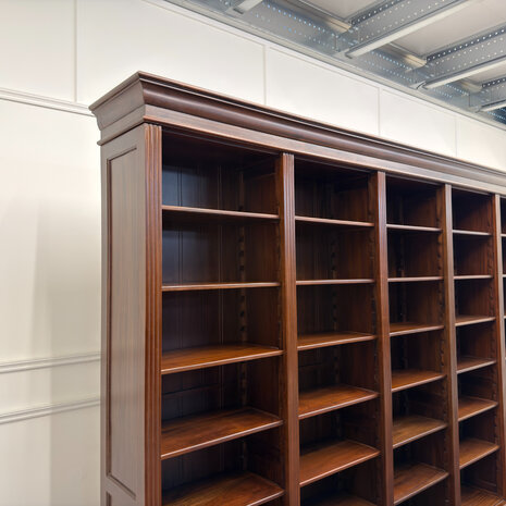 Klassiek-Engels-Antiek-Oud-Vintage-Chesterfiel-Grote-Open-Boekenkast-Kast-6
