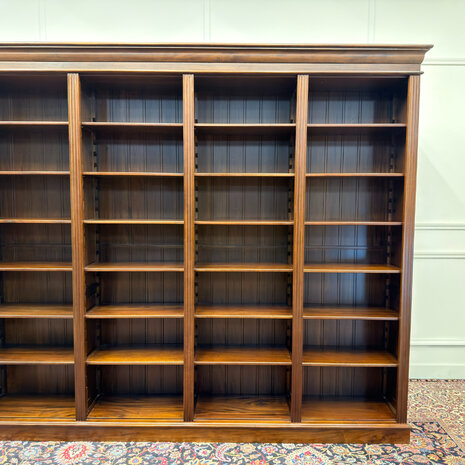 Klassiek-Engels-Antiek-Oud-Vintage-Chesterfiel-Grote-Open-Boekenkast-Kast-13