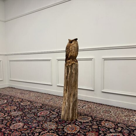 groot-kunstwerk-tuinbeeld-uil-op-boomstam-met-oren-2
