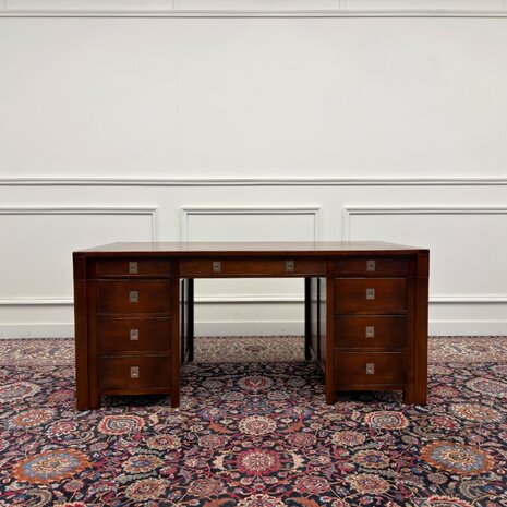 Klassiek-Engels-Antiek-Oud-Vintage-Chesterfield-Bureau-Desk-Eichholtz-Eikenhout-3