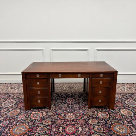 Klassiek-Engels-Antiek-Oud-Vintage-Chesterfield-Bureau-Desk-Eichholtz-Eikenhout-4
