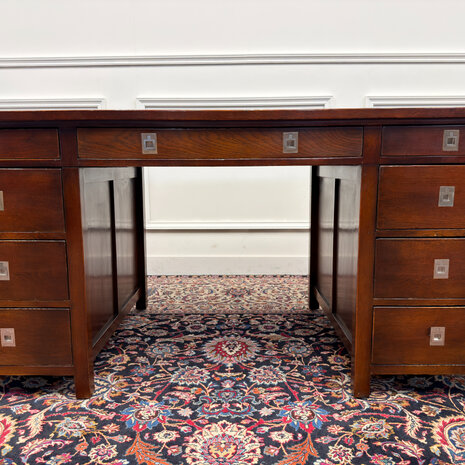 Klassiek-Engels-Antiek-Oud-Vintage-Chesterfield-Bureau-Desk-Eichholtz-Eikenhout-10