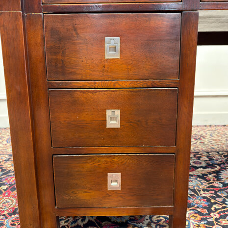 Klassiek-Engels-Antiek-Oud-Vintage-Chesterfield-Bureau-Desk-Eichholtz-Eikenhout-11