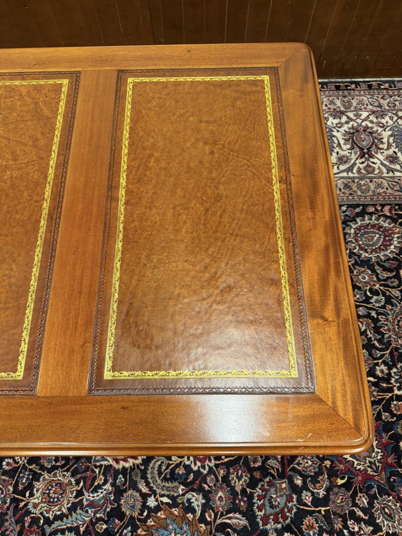 Bruin lederen werkblad Antiek Klassiek Engels bureau