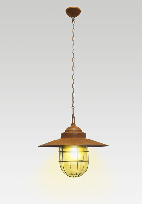 Landelijke-Rustieke-hanglamp-gemaakt-van-cortenstaal