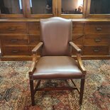 Engelse Chesterfield stoel cognac bruin