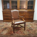 Engelse Chesterfield stoel cognac bruin