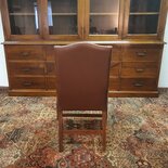 Engelse Chesterfield stoel cognac bruin