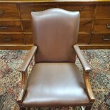 Engelse Chesterfield stoel cognac bruin
