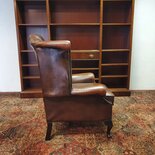 Engelse Chesterfield oorfauteuil Donkerbruin