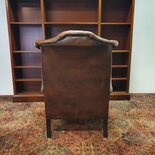 Engelse Chesterfield oorfauteuil Donkerbruin