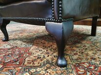 Engelse Chesterfield oorfauteuil Donkerbruin