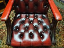 Antieke Chesterfield stoel Oxblood