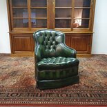 Engelse Chesterfield clubfauteuil donkergroen