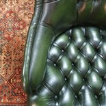 Engelse Chesterfield clubfauteuil donkergroen