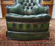 Engelse Chesterfield clubfauteuil donkergroen